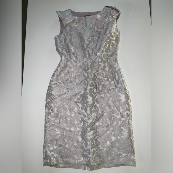 Adrianna Papell Sleeveless Cocktail Dress Floral Embroidered Sheath Pattern - Picture 5 of 10